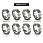 font options for inside engraving on gray wooden burnisher rings