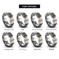 font options for inside engraving on gray wooden burnisher rings