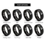 font options for inside engraving on black woolly bugger rings