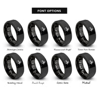 font options for inside engraving on black woolly bugger rings
