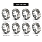 font options for inside engraving on grey woolly bugger rings
