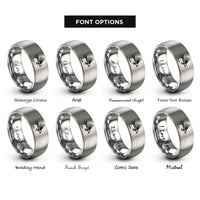 font options for inside engraving on grey woolly bugger rings