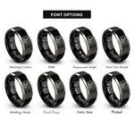 font options for inside engraving on black & silver work boots rings
