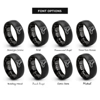 font options for inside engraving on black work boots rings