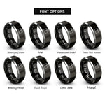 font options for inside engraving on black & grey work gloves rings