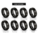 font options for inside engraving on black work gloves rings