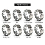 font options for inside engraving on grey workbench rings