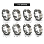 font options for inside engraving on silver workbench rings
