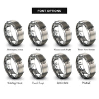 font options for inside engraving on silver workbench rings