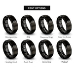 font options for inside engraving on black working dog rings
