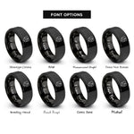 font options for inside engraving on black working dog rings