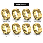 font options for inside engraving on gold working dog rings