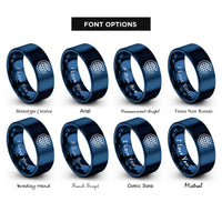 font options for inside engraving on blue world arrow rings