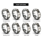 font options for inside engraving on grey world arrow rings