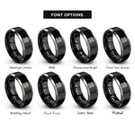 font options for inside engraving on black & silver world courthouse rings