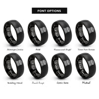 font options for inside engraving on black world courthouse rings