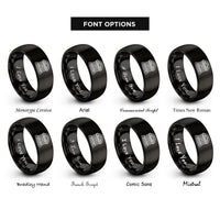 font options for inside engraving on black world courthouse rings