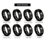font options for inside engraving on black world courthouse rings