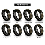 font options for inside engraving on gunmetal & black world courthouse rings