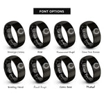 font options for inside engraving on black wreath branches rings