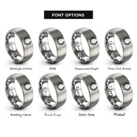 font options for inside engraving on gray wreath branches rings