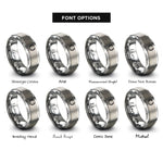 font options for inside engraving on gray wreath branches rings