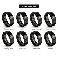 font options for inside engraving on black wreck porthole compass rings