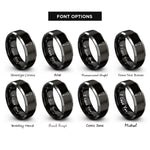 font options for inside engraving on black & gray wrench rings
