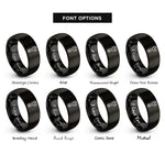 font options for inside engraving on black wrench rings