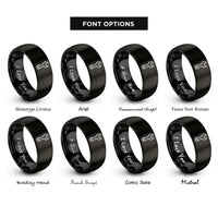 font options for inside engraving on black wrench rings