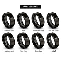 font options for inside engraving on black wrench rings