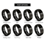 font options for inside engraving on black wrench rings