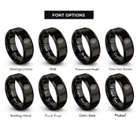 font options for inside engraving on black wrench gear rings