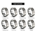 font options for inside engraving on grey wrench gear rings