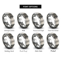 font options for inside engraving on gray wrench rings