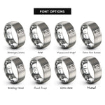 font options for inside engraving on gray wrench shield rings