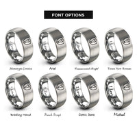 font options for inside engraving on gray wrench shield rings