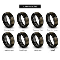 font options for inside engraving on gunmetal & black wrench shield rings