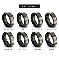 font options for inside engraving on black & grey wrench spanner rings