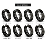 font options for inside engraving on black & grey wrench spanner rings