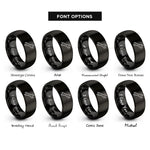 font options for inside engraving on black wrench spanner rings