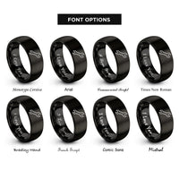 font options for inside engraving on black wrench spanner rings