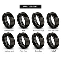 font options for inside engraving on black wrench spanner rings
