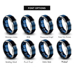 font options for inside engraving on blue & grey wrist gadget dial rings