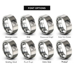 font options for inside engraving on gray wrist wraps rings