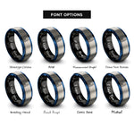 font options for inside engraving on black & blue & gray wunda chair rings