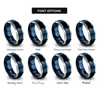 font options for inside engraving on blue & gray wunda chair rings