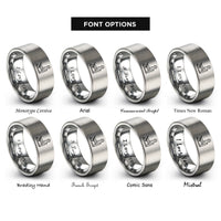 font options for inside engraving on grey wunda chair rings