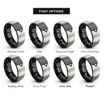 font options for inside engraving on black & silver wunjo rings