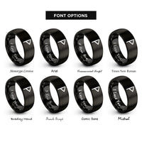 font options for inside engraving on black wunjo rings